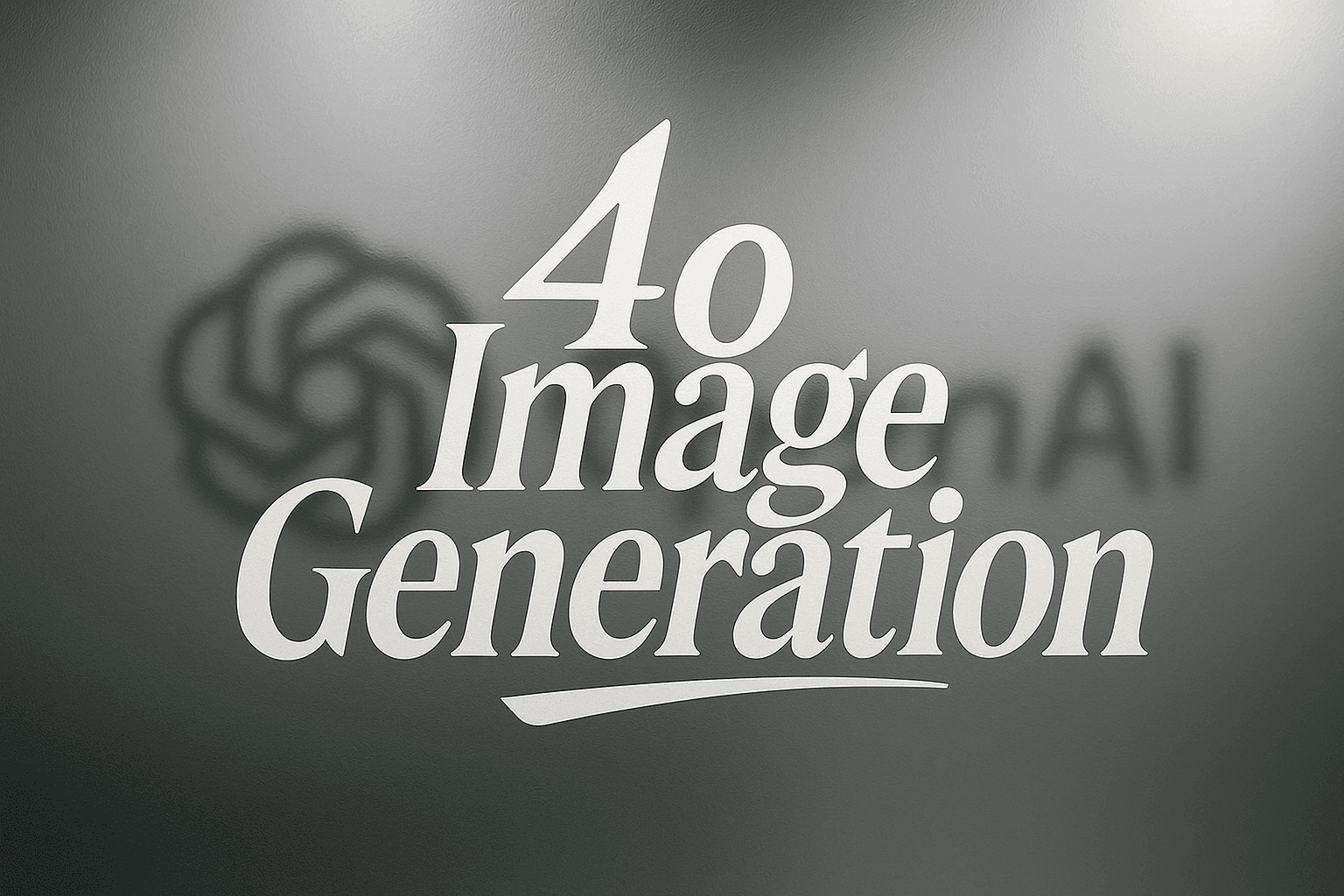 A stylized title in front of an OpenAI logo, behind frosted glass.